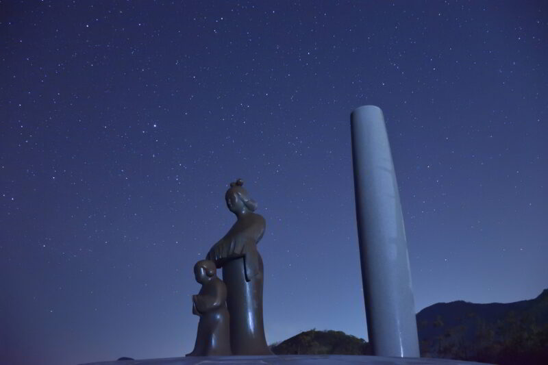 立岩　聖徳太子像と星空　撮影